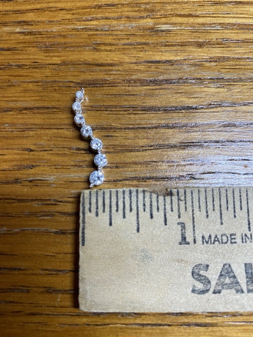 Vintage 14K WHITE GOLD Diamond Journey pendant - Picture 3 of 6
